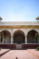 Architectural details of Lal Qila - Red Fort situated in Old Delhi, India, View inside Delhi Red Fort the famous Indian landmarks photo