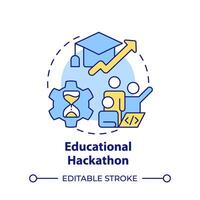 Educational hackathon multi color concept icon. Skill building and development. Students engagement. Round shape line illustration. Abstract idea. Graphic design. Easy to use in promotional materials vector