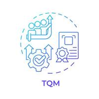 TQM blue gradient concept icon. Total quality management. Business growth, teamwork organization. Round shape line illustration. Abstract idea. Graphic design. Easy to use in infographic, article vector