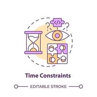 Time constraints multi color concept icon. Hackathon challenge. Time limits and deadlines. Round shape line illustration. Abstract idea. Graphic design. Easy to use in promotional materials vector