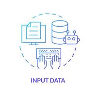 entrada datos azul degradado concepto icono. llave elemento de inmediato. específico información para chatbot. datos entrada. redondo forma línea ilustración. resumen idea. gráfico diseño. fácil a utilizar en artículo vector