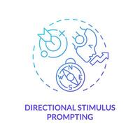 Directional stimulus prompting blue gradient concept icon. Prompt engineering technique. Guiding AI. Round shape line illustration. Abstract idea. Graphic design. Easy to use in article vector