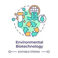 Environmental biotechnology multi color concept icon. Wastewater treatment. Bioremediation. Waste recycling. Round shape line illustration. Abstract idea. Graphic design. Easy to use in presentation vector