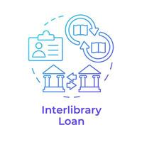 Interlibrary loan blue gradient concept icon. Book circulation, customer service. Library systems. Round shape line illustration. Abstract idea. Graphic design. Easy to use in infographic, blog post vector