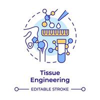 Tissue engineering multi color concept icon. Organ regeneration. Health technology. Biotechnology. Round shape line illustration. Abstract idea. Graphic design. Easy to use in presentation vector