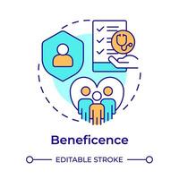 Beneficence multi color concept icon. Principle of bioethics. Compassion and patient protection. Round shape line illustration. Abstract idea. Graphic design. Easy to use in presentation vector