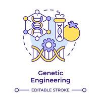 Genetic engineering multi color concept icon. Gene manipulation. Precision breeding. Bioengineering. Round shape line illustration. Abstract idea. Graphic design. Easy to use in presentation vector