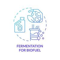 Fermentation for biofuel blue gradient concept icon. Bioethanol production. Organic materials refining. Round shape line illustration. Abstract idea. Graphic design. Easy to use in article, blog post vector