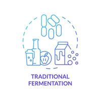 Traditional fermentation blue gradient concept icon. Food production industry. Genetic modification. Round shape line illustration. Abstract idea. Graphic design. Easy to use in article, blog post vector