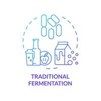 Traditional fermentation blue gradient concept icon. Food production industry. Genetic modification. Round shape line illustration. Abstract idea. Graphic design. Easy to use in article, blog post vector