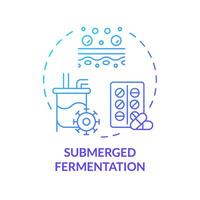 Submerged fermentation blue gradient concept icon. Pharmaceutical industry. Biotechnological cultivation. Round shape line illustration. Abstract idea. Graphic design. Easy to use in article vector