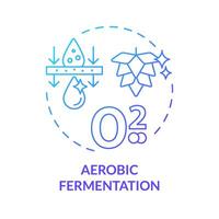Aerobic fermentation blue gradient concept icon. Agricultural conditions, metabolic processes. Cultivation technology. Round shape line illustration. Abstract idea. Graphic design. Easy to use vector