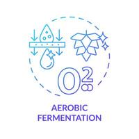 aerobio fermentación azul degradado concepto icono. agrícola condiciones, metabólico procesos. cultivo tecnología. redondo forma línea ilustración. resumen idea. gráfico diseño. fácil a utilizar vector