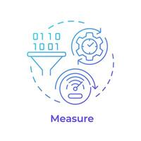 Sigma measure blue gradient concept icon. Business control, quality management. Data driven. Round shape line illustration. Abstract idea. Graphic design. Easy to use in infographic, article vector