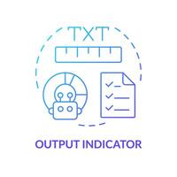 Output indicator blue gradient concept icon. Key element of prompt. Type and format of response. Chatbot answer. Round shape line illustration. Abstract idea. Graphic design. Easy to use in article vector