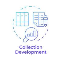 Collection development blue gradient concept icon. Personalized recommendations. User preferences. Round shape line illustration. Abstract idea. Graphic design. Easy to use in infographic, blog post vector