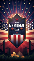 A patriotic poster for Memorial Day United States psd
