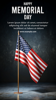 een patriottisch poster gedenkteken dag met een vlag psd