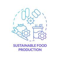 Sustainable food production blue gradient concept icon. Food industry standards. Alternative proteins. Round shape line illustration. Abstract idea. Graphic design. Easy to use in article, blog post vector