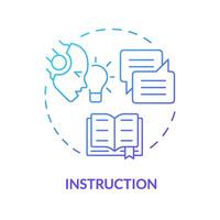 Instruction blue gradient concept icon. Key element of prompt. Clear command to chatbot. Human and LLM interaction. Round shape line illustration. Abstract idea. Graphic design. Easy to use in article vector