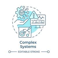 Complex systems soft blue concept icon. Capacity planning, modern industry. Data management. Round shape line illustration. Abstract idea. Graphic design. Easy to use in infographic, article vector