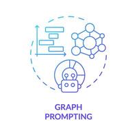 Graph prompting blue gradient concept icon. Prompt engineering technique. Visual information. Explanation of topic. Round shape line illustration. Abstract idea. Graphic design. Easy to use in article vector