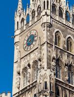 Top of Munich city hall bell tower in Bavaria photo