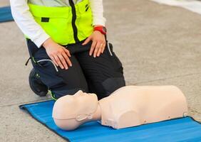 CPR training with dummy photo