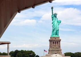 View of the Statue of Liberty from the boat photo