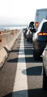 Queues of traffic on the highway photo