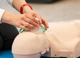 CPR training with dummy photo