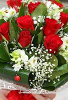 Flower bouquet of red roses photo