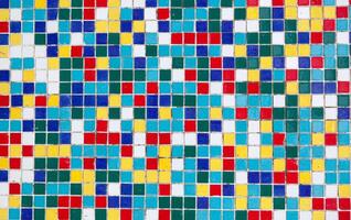 Colored mosaic of old tiles photo