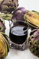 Alcoholic drink with artichoke extract. photo