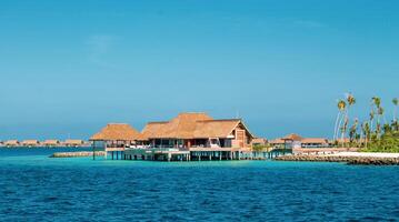 Luxurious resort on an island in the maldives. photo