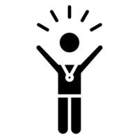 Victory Pose icon line illustration vector