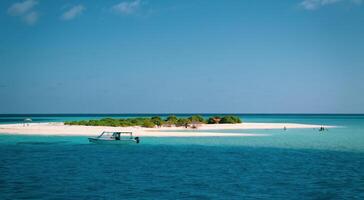 Strip of sand in the Maldives. photo