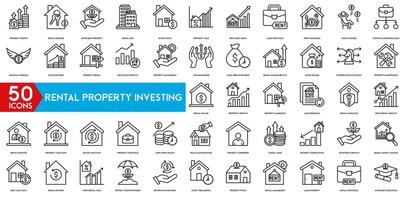 Rental Property Investing icon. Property Profits , Revenue , Investment, Rental Pro , Invest Estate , Property Yield and Rent Asset icon vector