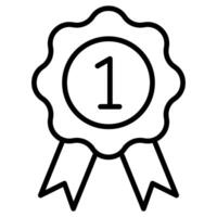 First Place Ribbon icon line illustration vector