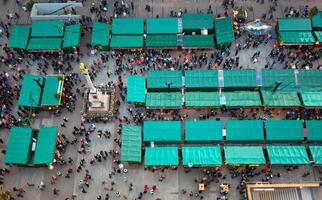 Aerial view of christmas markets in Munich photo