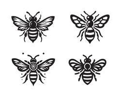 bee silhouette icon graphic logo design vector