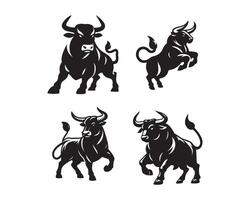 toro silueta icono gráfico logo diseño vector