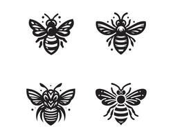 abeja silueta icono gráfico logo diseño vector