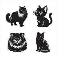 cat silhouette icon graphic logo design vector