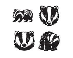 badger silhouette icon graphic logo design vector