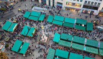 Aerial view of christmas markets in Munich photo