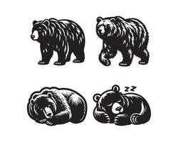 oso silueta icono gráfico logo diseño vector