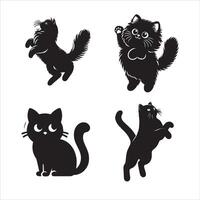 gato silueta icono gráfico logo diseño vector