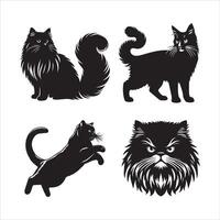 gato silueta icono gráfico logo diseño vector