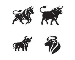 toro silueta icono gráfico logo diseño vector